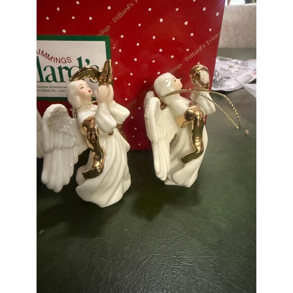 Vtg Y2K Dillard’s Trimmings Porcelain Musical Angel Ornament Set of 4 Christmas - Picture 5 of 6